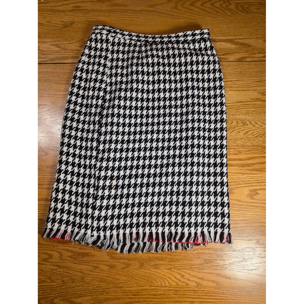 Midnight Velvet Black and White Houndstooth Pencil Skirt